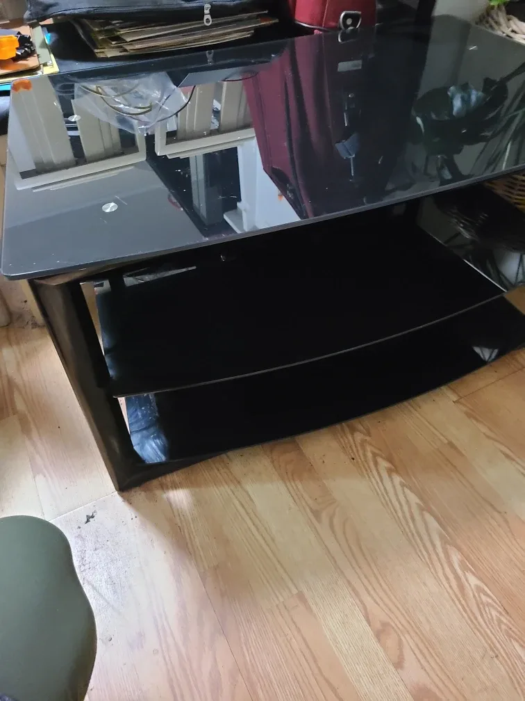 Black Glass TV Stand