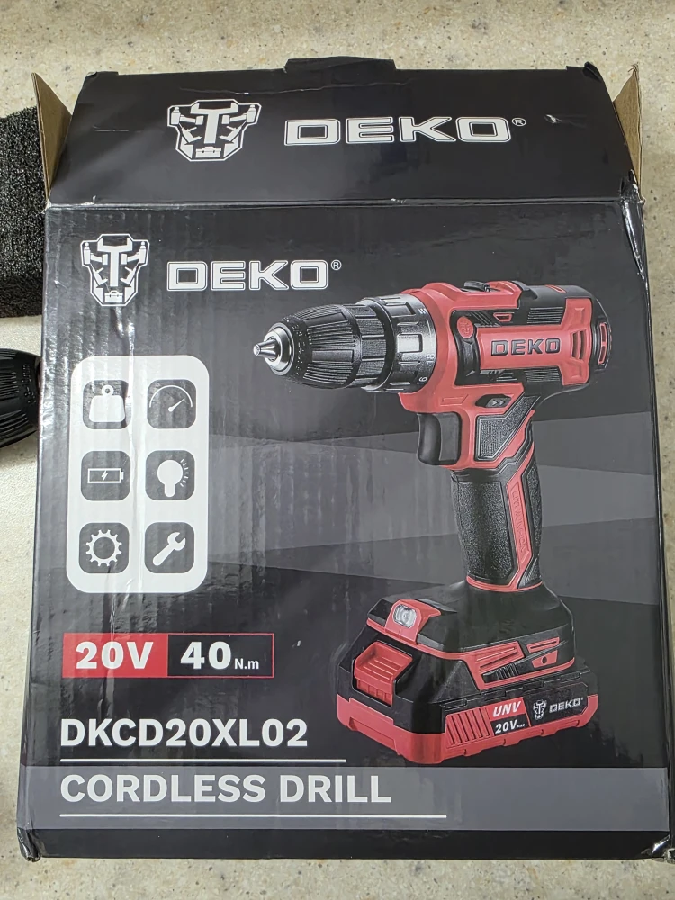 DEKO DKCD20XL02 Cordless Drill - NEW IN BOX - photo 3