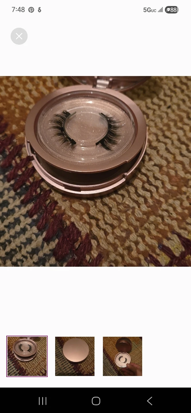 Magnetic eye lashes include two lashes with cae