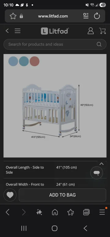 Litfad Modern White Wood Cradle, Adjustable Height image indicator(3)