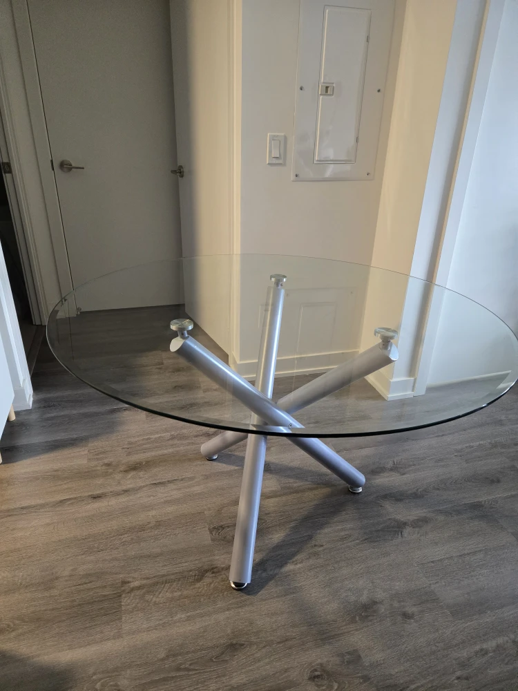 48" Round Glass Dining Table (for 6)