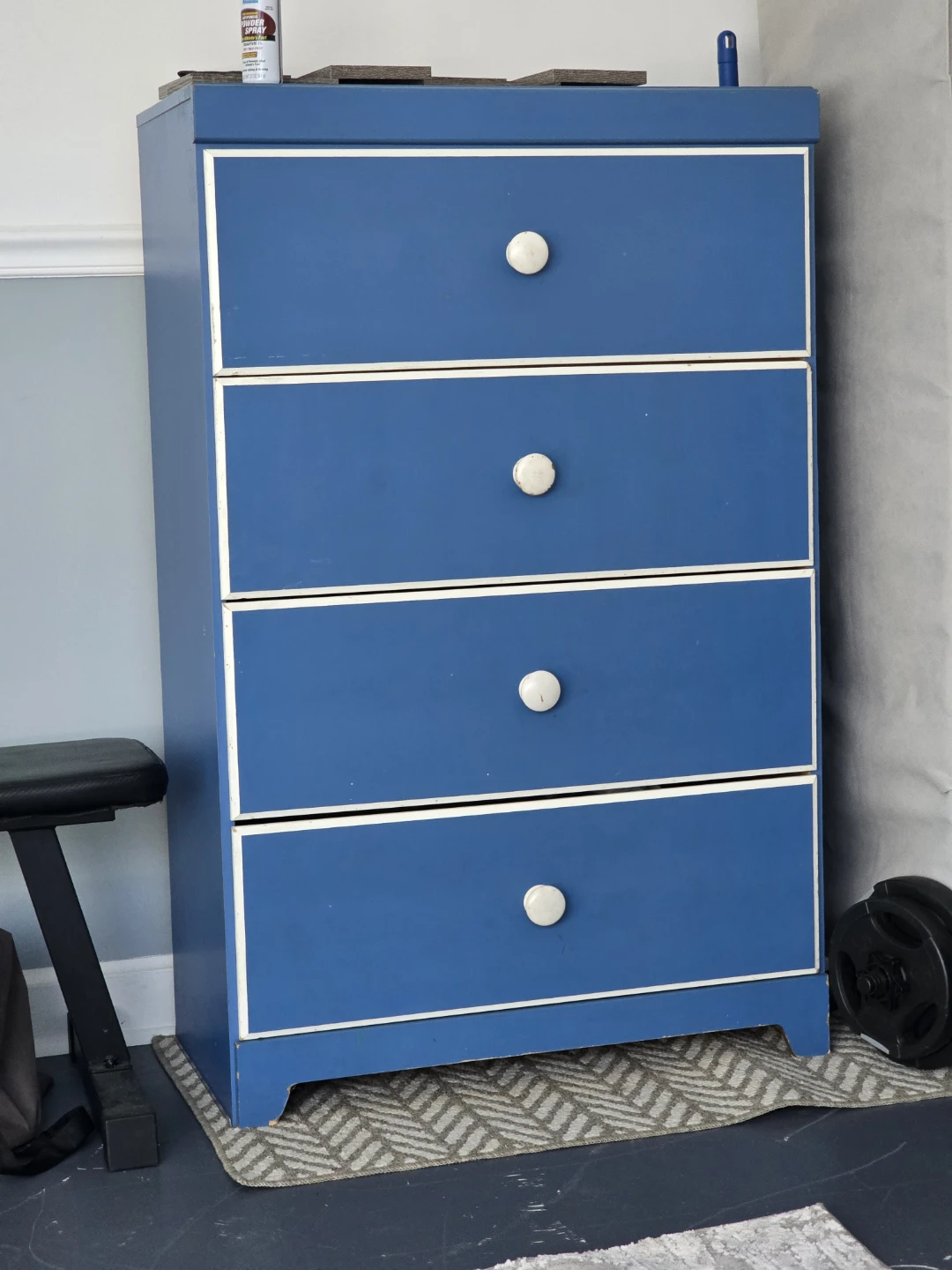 Blue 4-Drawer Dresser