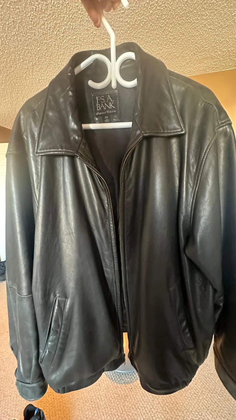 Jos. A. Bank Black Leather Jacket XXL