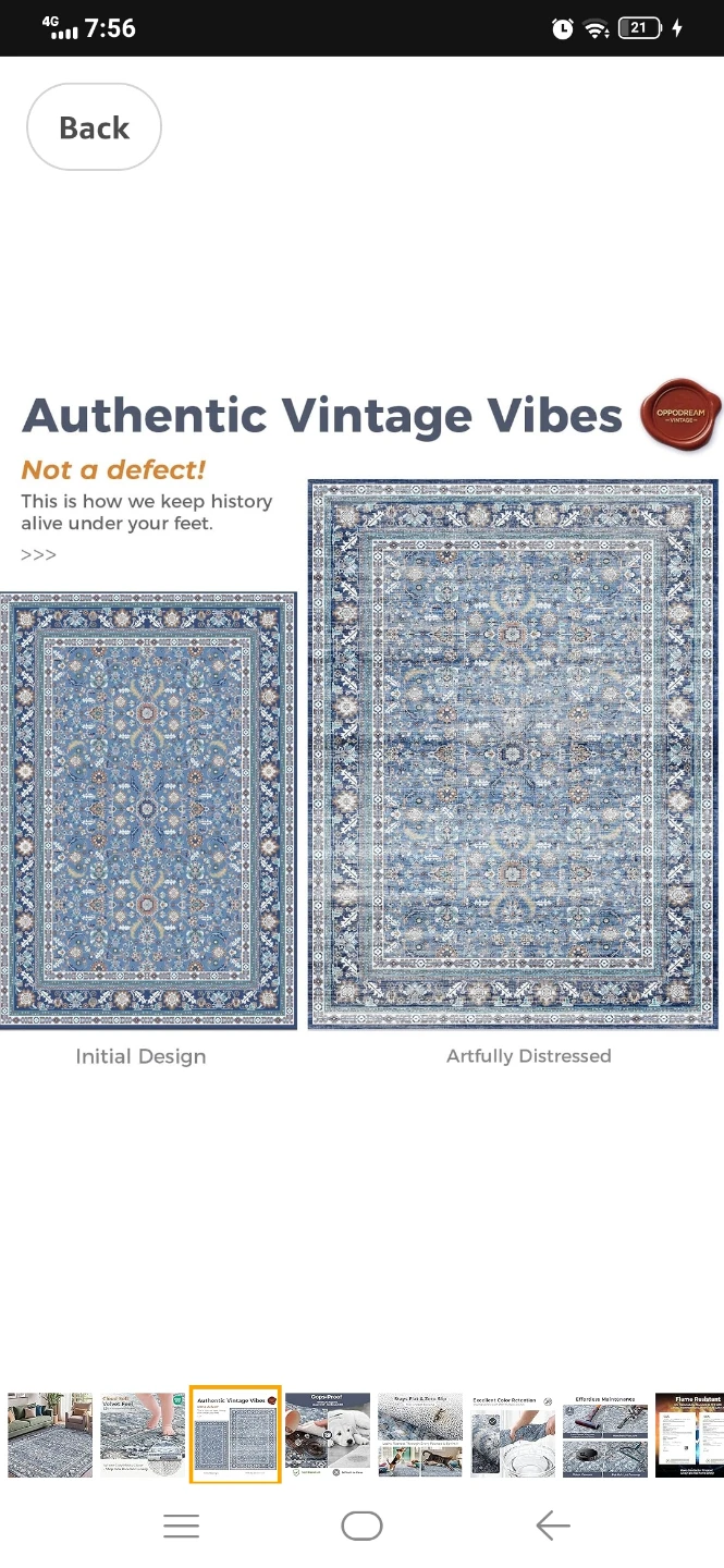 10x14 Vintage Area Rug - Blue Brand New - photo 3