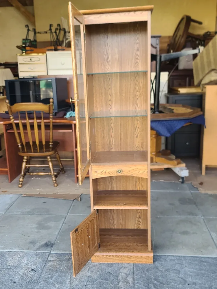 Wooden Cabinet with Glass Door image indicator(2)