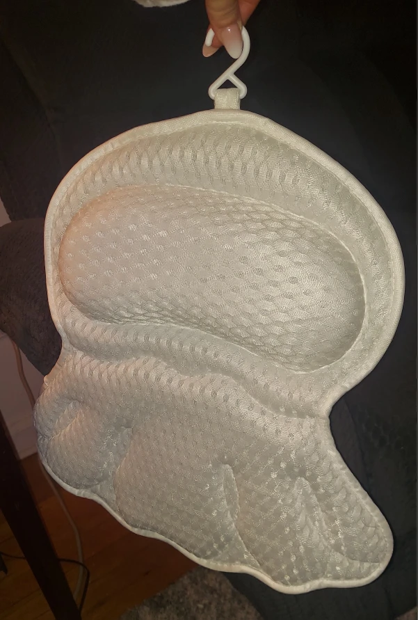 New White Bathtub Pillow with Suction Cups