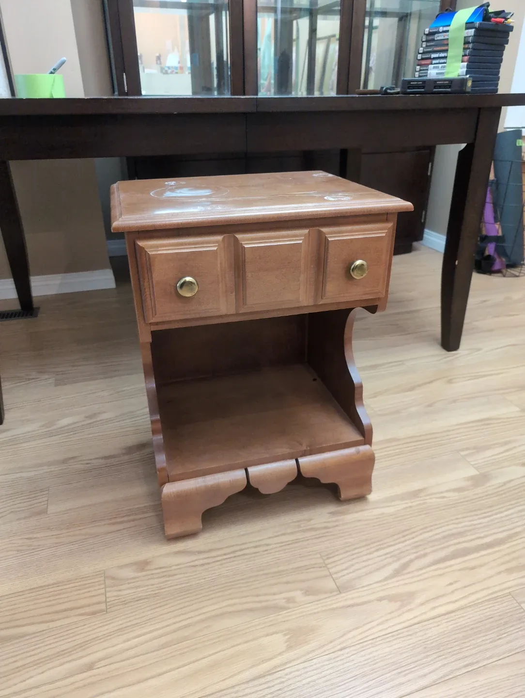 Wooden Bedside Table with Drawers