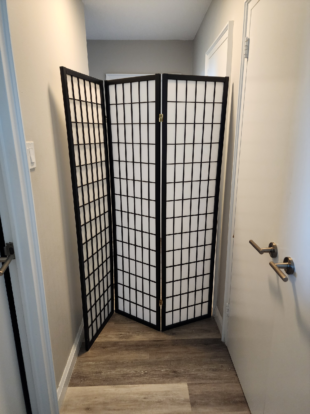 3 Panel Room Divider Screen - Black Frame