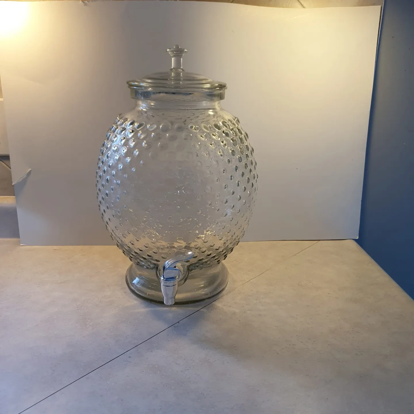 Glass Beverage Dispenser with Lid & Spigot