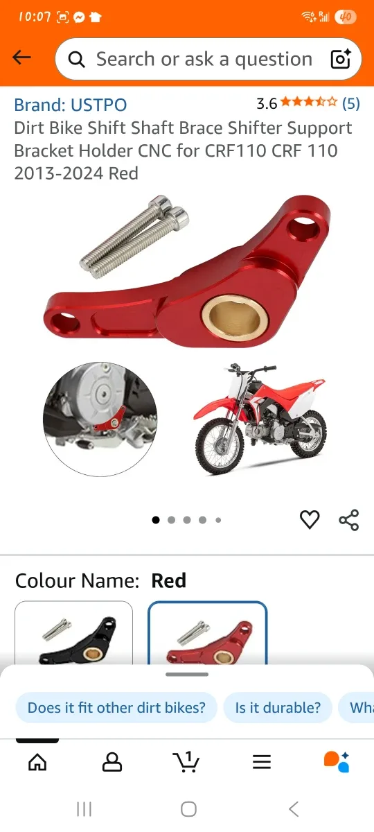 Dirt Bike Shift Shaft Brace - Red