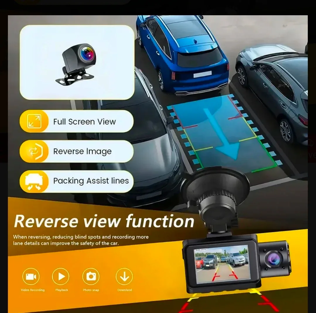 3 Channels Dash Camera 4K DVR Recorder 32Gb Card image indicator(8)