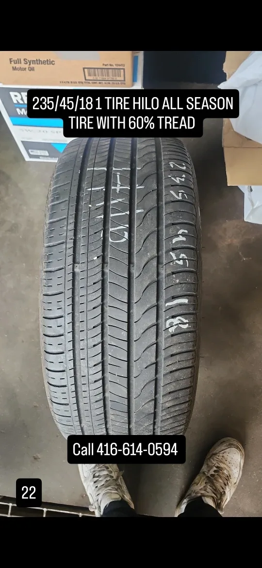 235/45/18 Hilo All Season Tire - 60% Tread