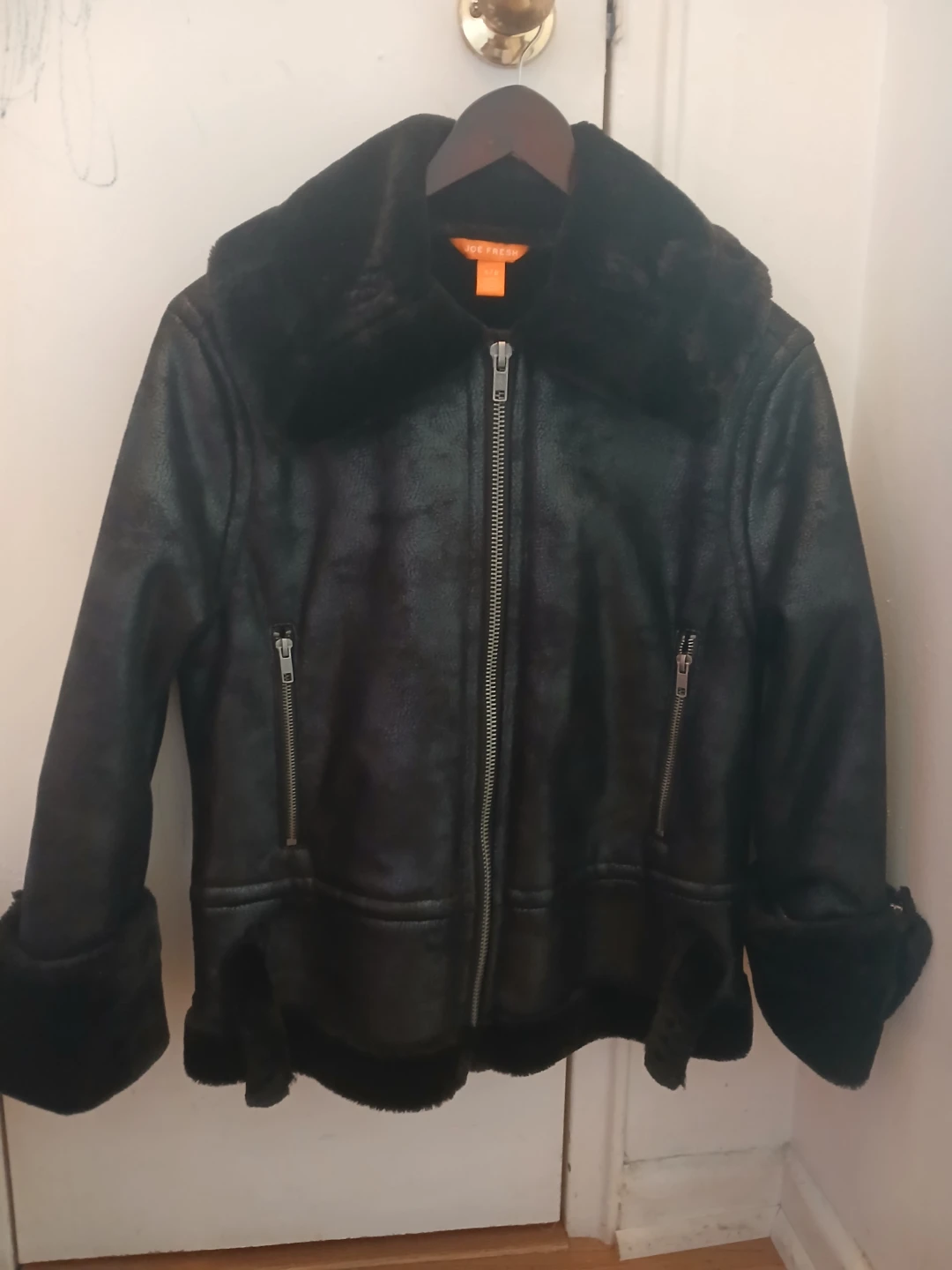 Joe Fresh Black Faux Leather Jacket - Size S
