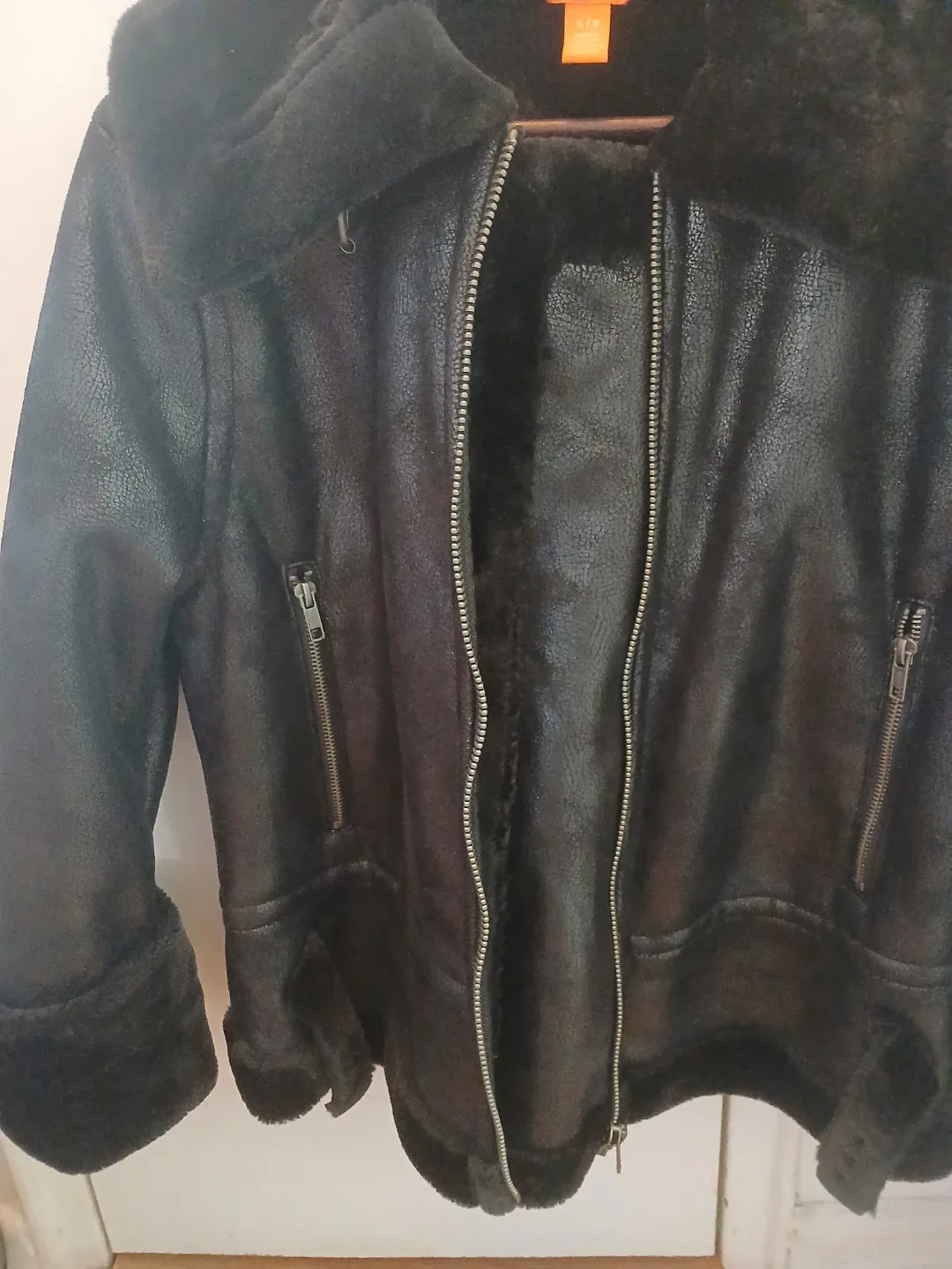 Joe Fresh Black Faux Leather Jacket - Size S image indicator(3)