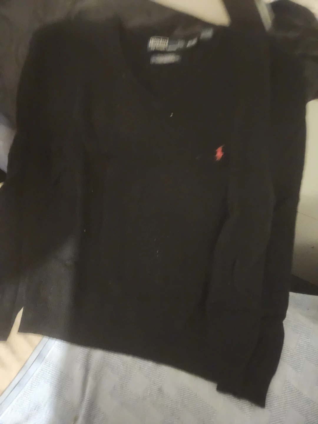 Polo by Ralph Lauren Black V-Neck Sweater, XL - photo 2