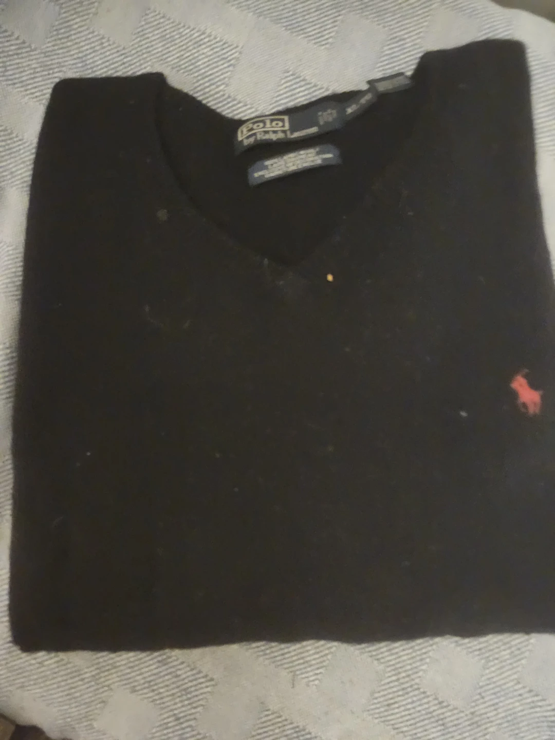 Polo by Ralph Lauren Black V-Neck Sweater, XL - photo 3
