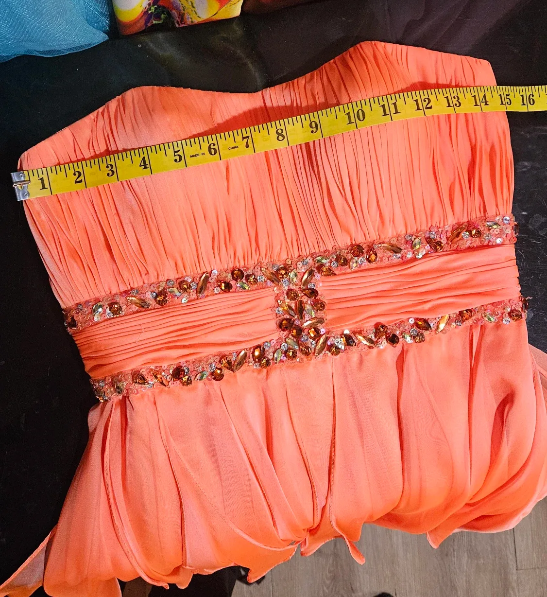 Orange Strapless Dress - Size 6 image indicator(4)