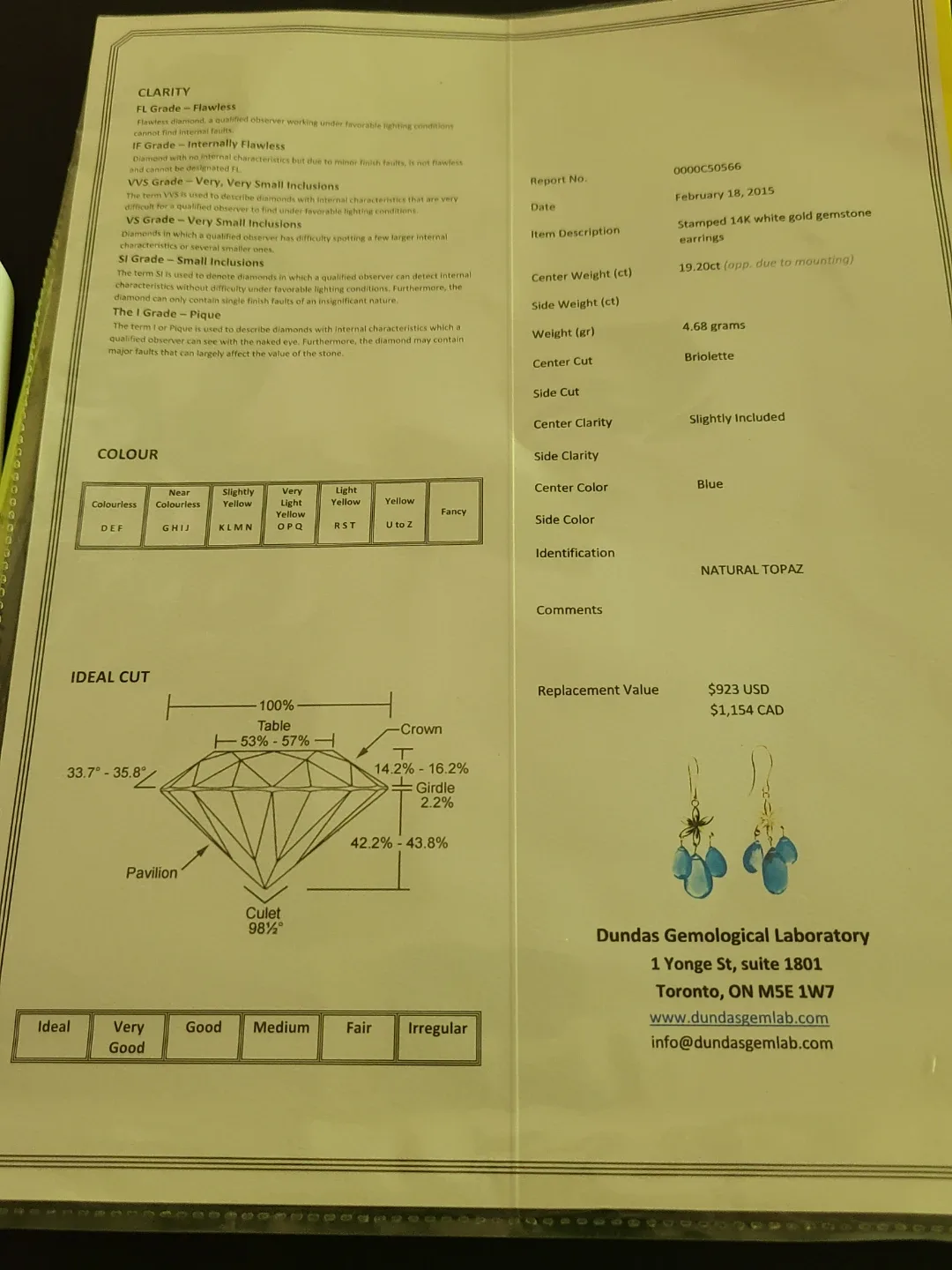 Stamped 14K White Gold Gemstone Earrings image indicator(2)