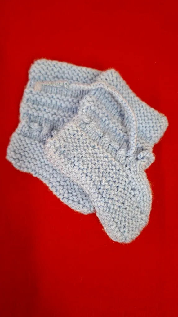 Handmade Baby Booties - Light Blue image indicator(3)