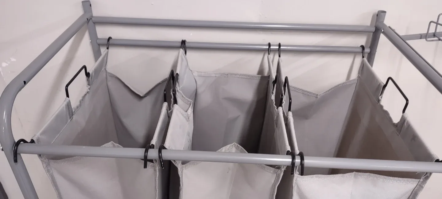 Triple Laundry Sorter Hamper - Grey. image indicator(3)