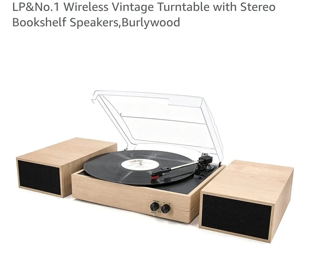 LP&No.1 Wireless Vintage Turntable with Stereo Speakers image indicator(2)
