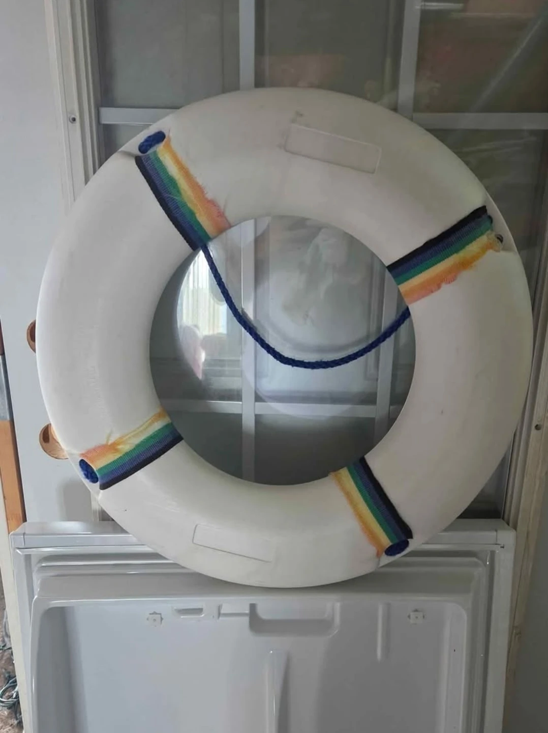 White Life Preserver with Rainbow Accents - photo 2