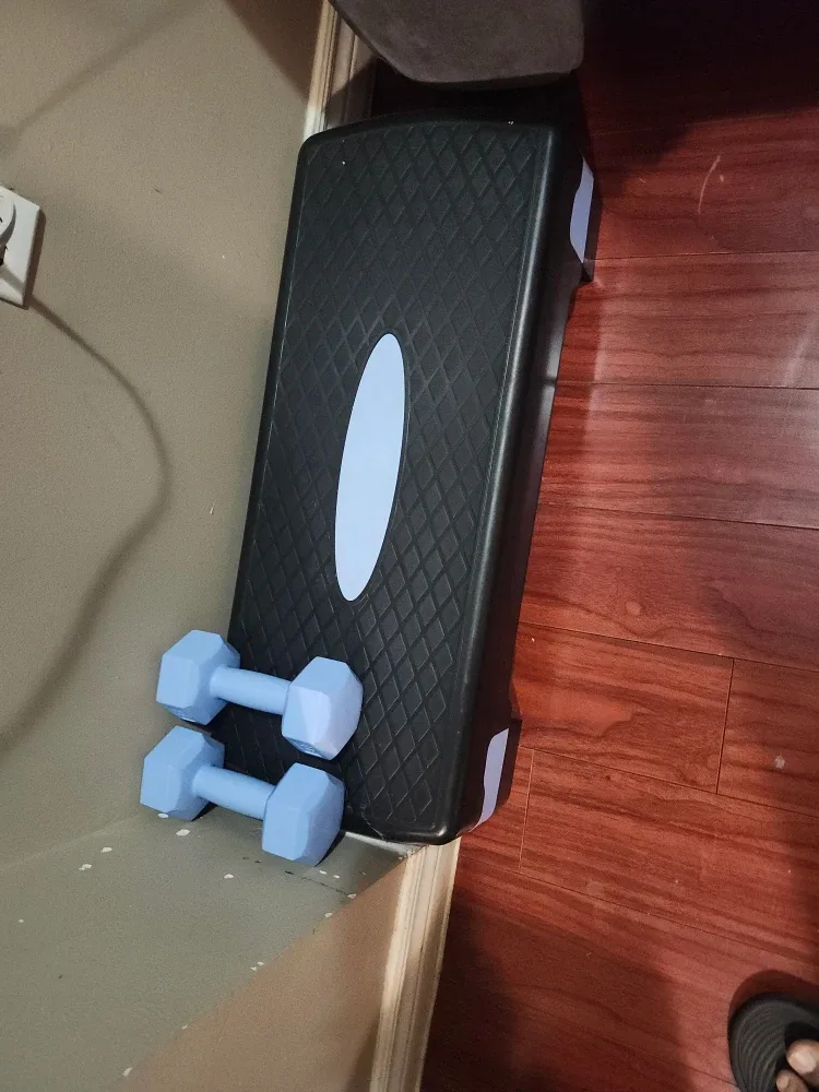 Aerobic Stepper with Dumbbells