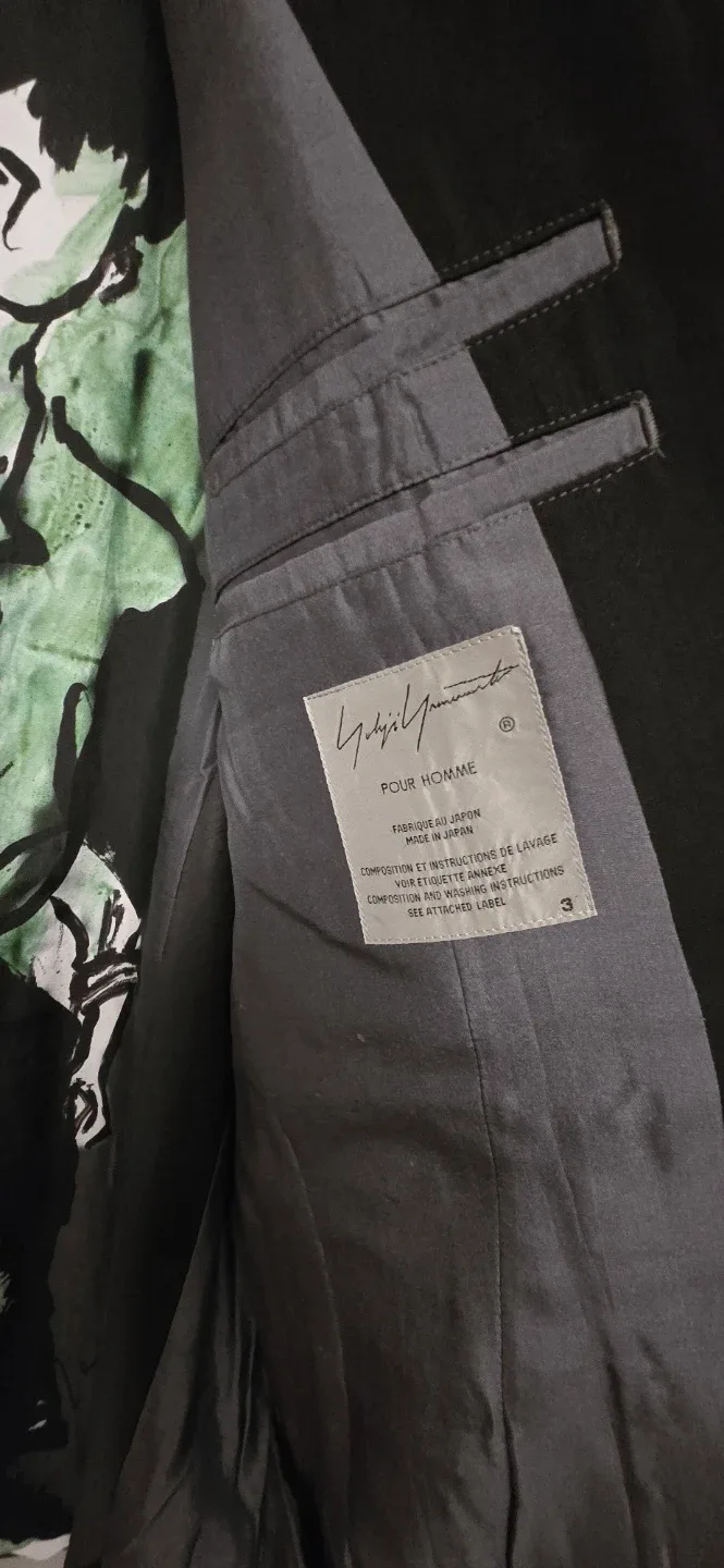 Yohji Yamamoto Pour Homme Black Blazer - Size 3 image indicator(5)