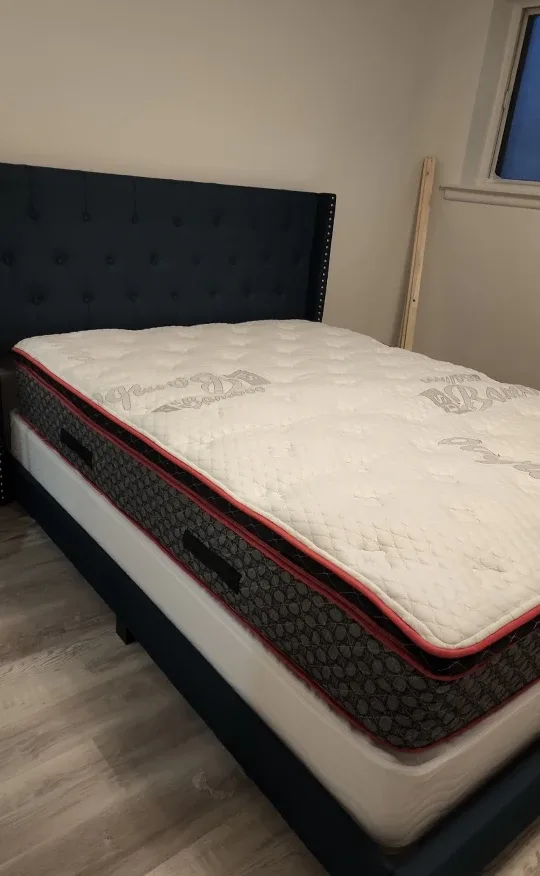 Teal Upholstered Bed Frame  and base queen size