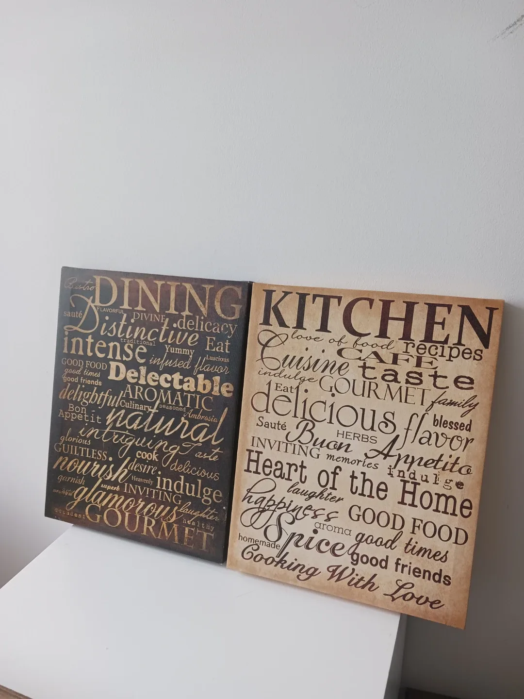 Set of 2 Kitchen & Dining Word Art Wall Decor – Rustic image indicator(9)