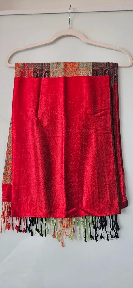 Brand new Red Paisley Pattern Warm Scarf, Pashmina