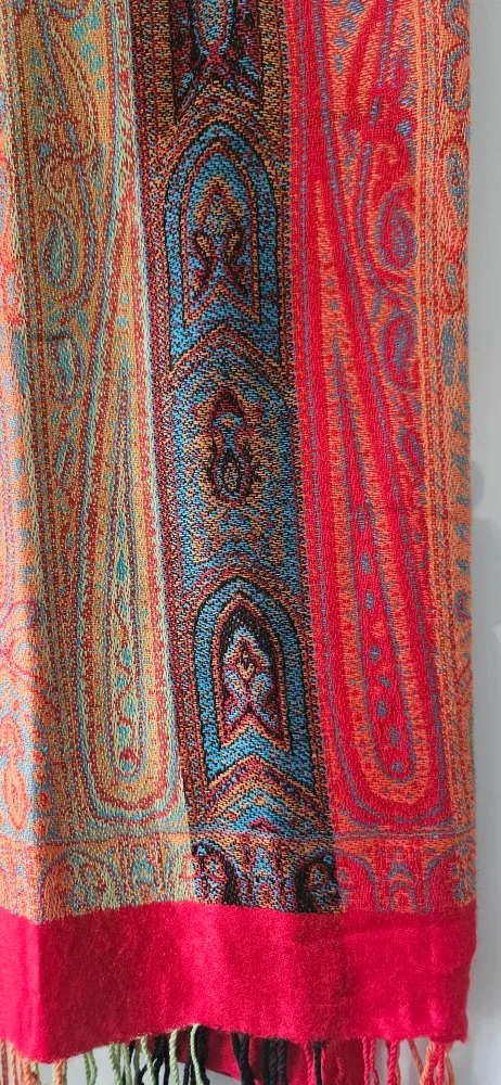 Brand new Red Paisley Pattern Warm Scarf, Pashmina image indicator(5)
