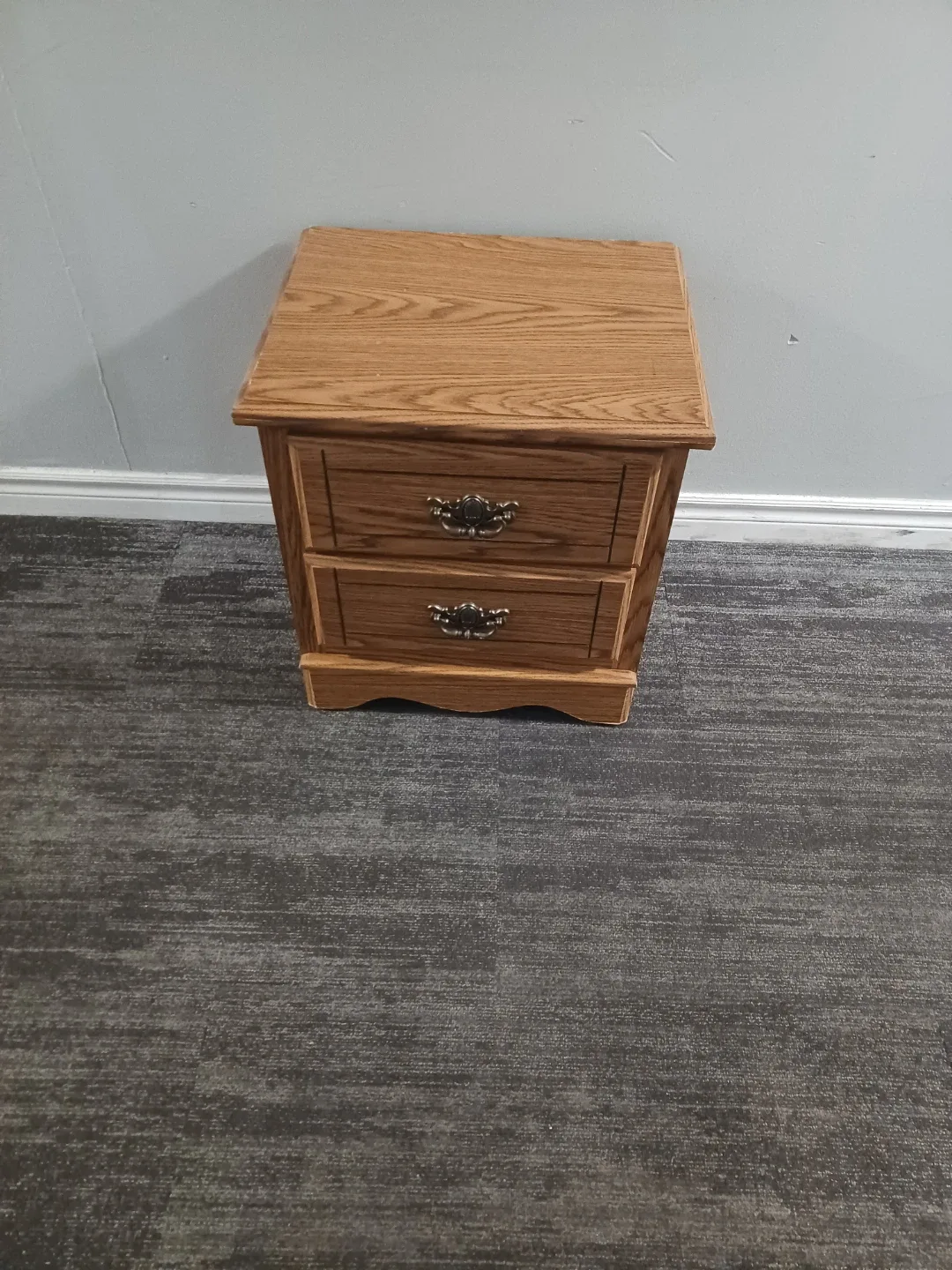 Wood Nightstand with Two Drawers thumbnail