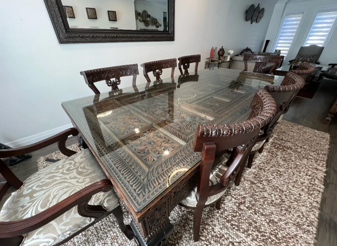 Luxury Hand-Carved Rosewood / Sheesham Dining Set