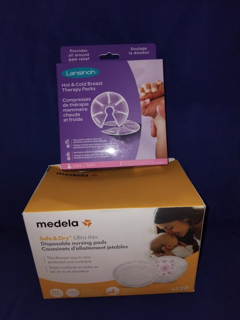 Hot and cold breast therapy compress and breast pads