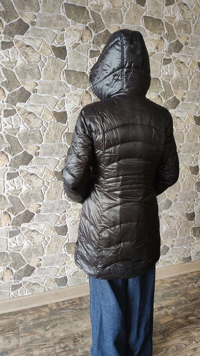 Black Padded Hooded Coat Via Spiga - photo 3