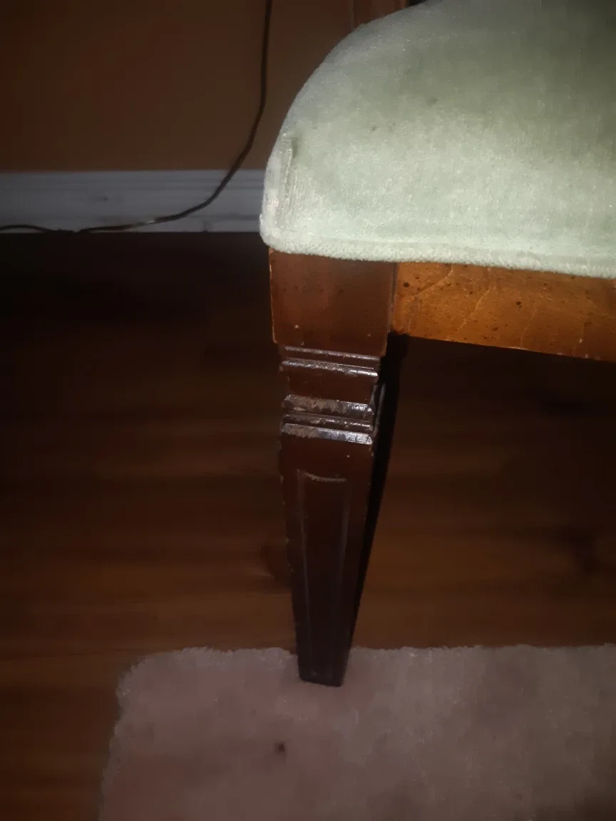 Vintage Cane Back Chair - Light Green image indicator(3)