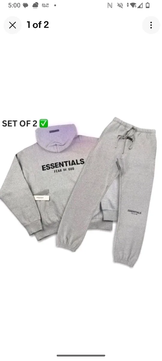 New Fear of God Essentials Gray Hoodie image indicator(3)