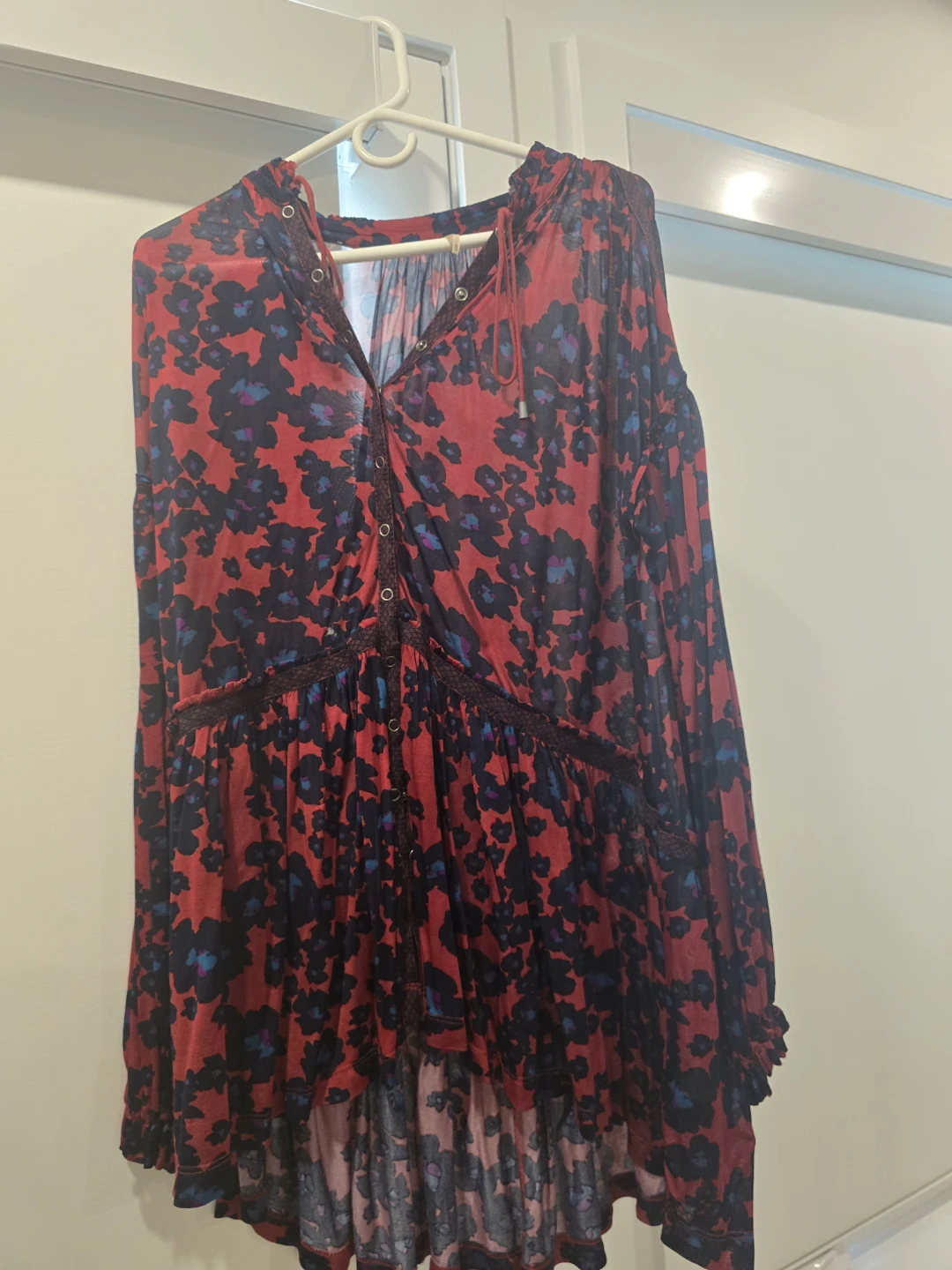 Free People Red Floral Dress