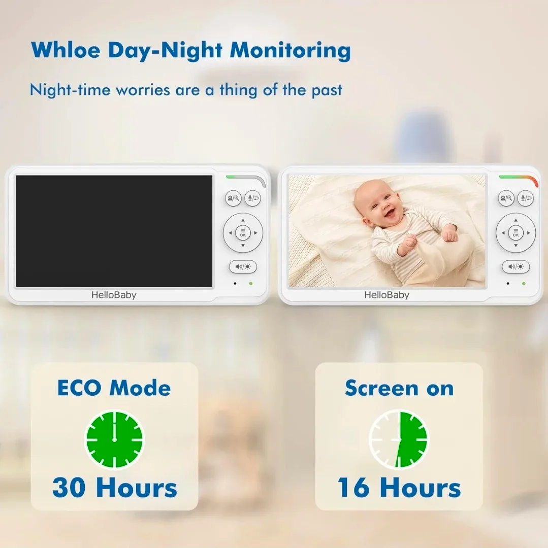 HelloBaby 6-inch Super Wide Viewing Baby Monitor image indicator(5)