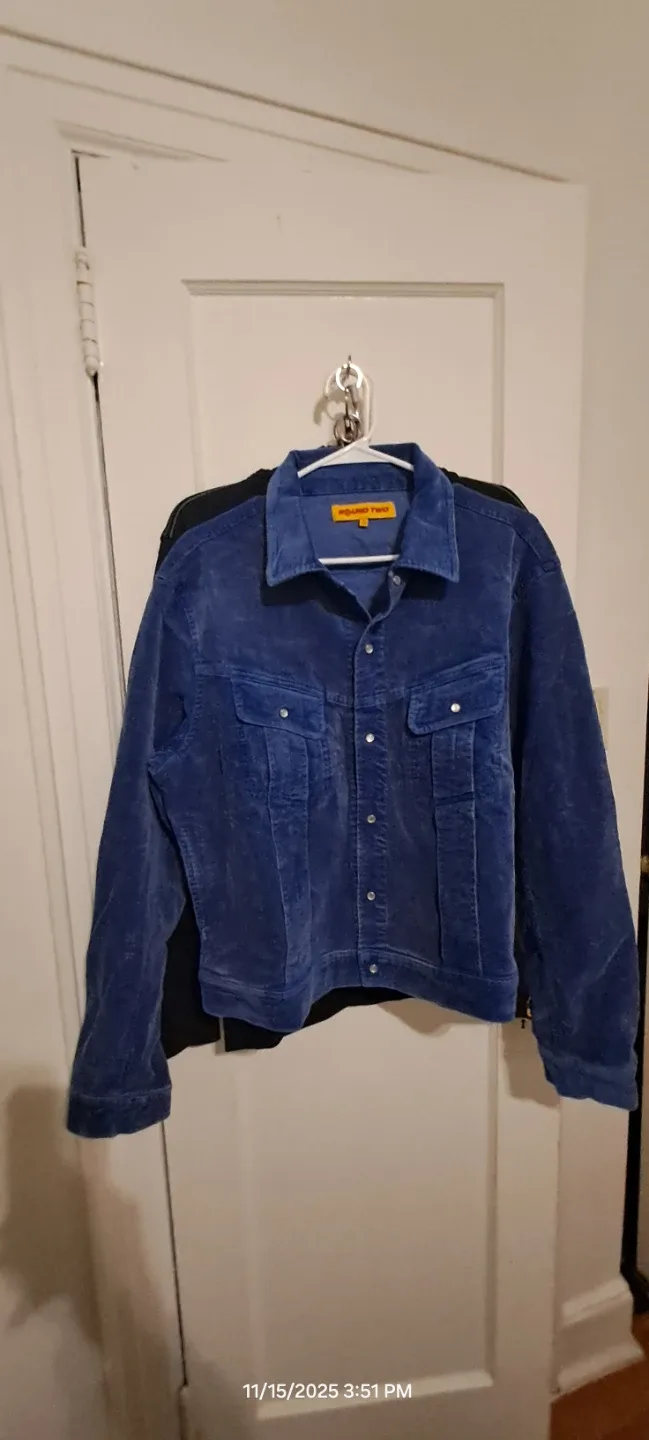 Round Two Blue Corduroy Jacket Size M image indicator(2)