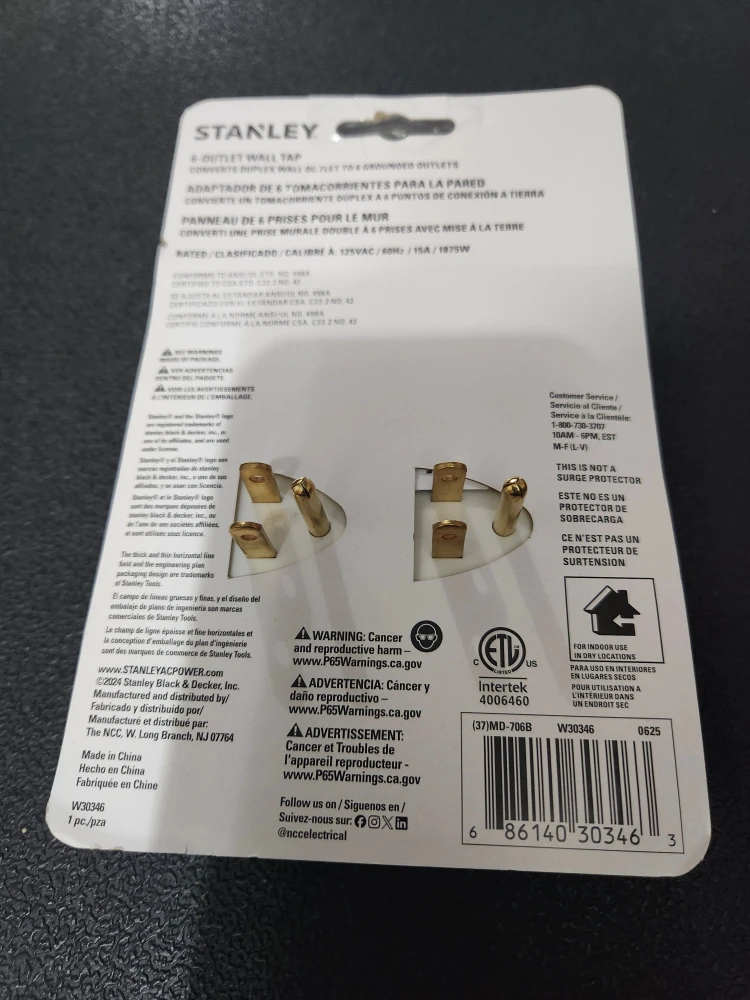 Stanley 6-Outlet Wall Tap Adapter - New - photo 2
