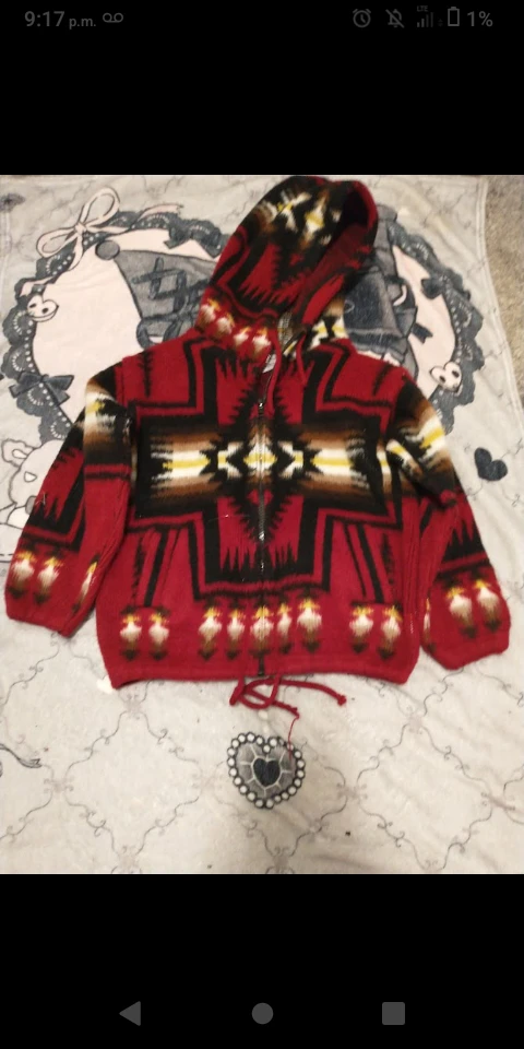 Hooded Wool Jacket - Aztec/Native Pattern size 4T