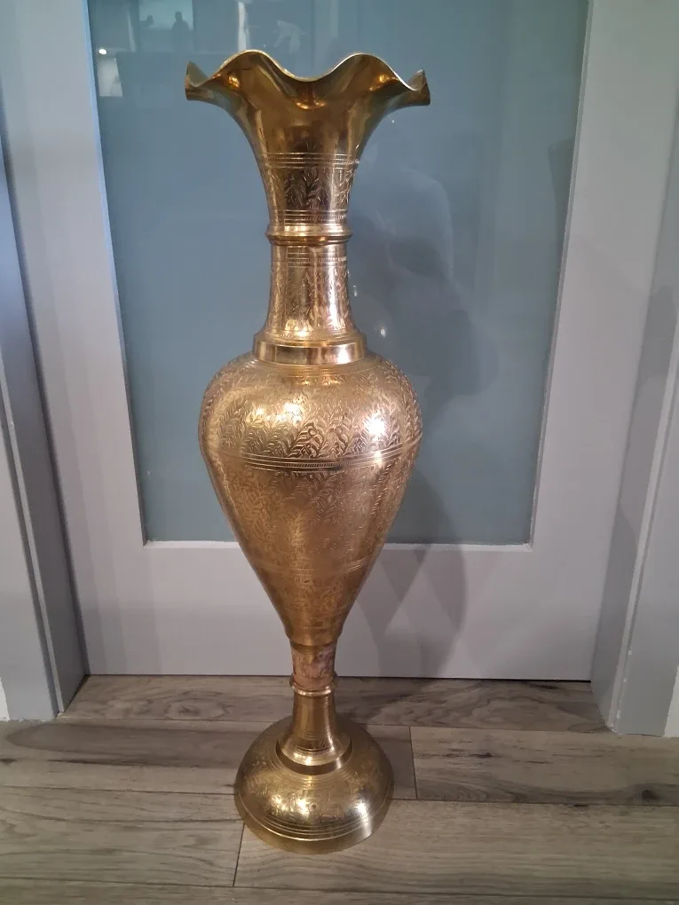 Tall Decorative Vintage  Brass Vase