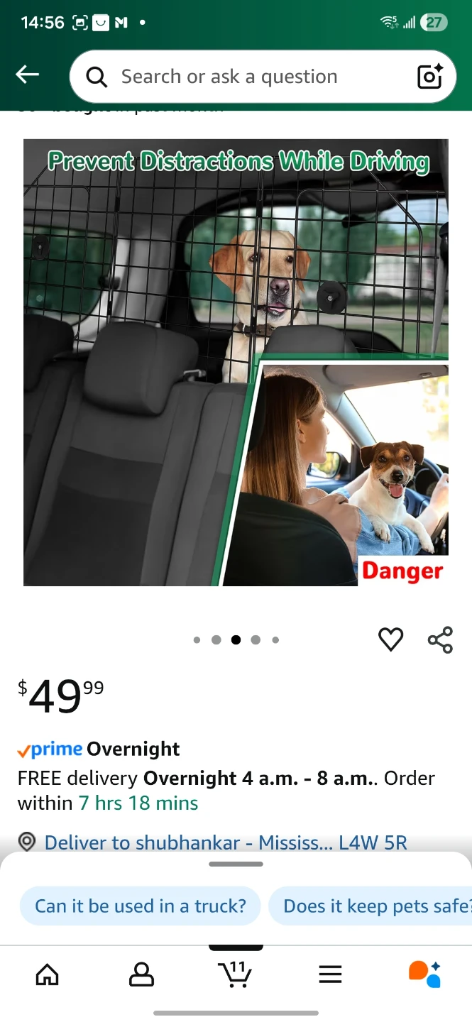 HAITRAL Adjustable Dog Car Barrier - Black - photo 3