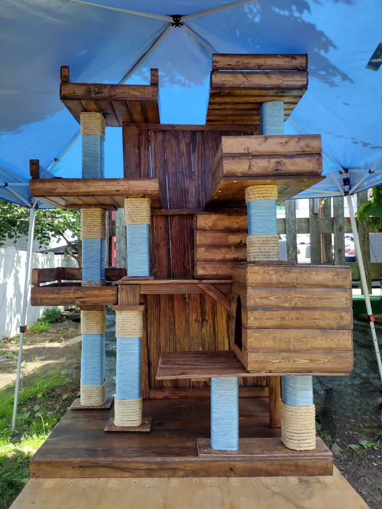Handmade Wooden Cat Tree
