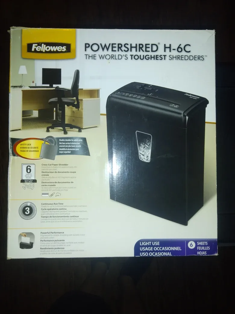 Fellowes PowerShred H-6C Cross-Cut Paper Shredder