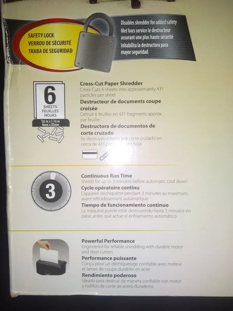 Fellowes PowerShred H-6C Cross-Cut Paper Shredder image indicator(2)