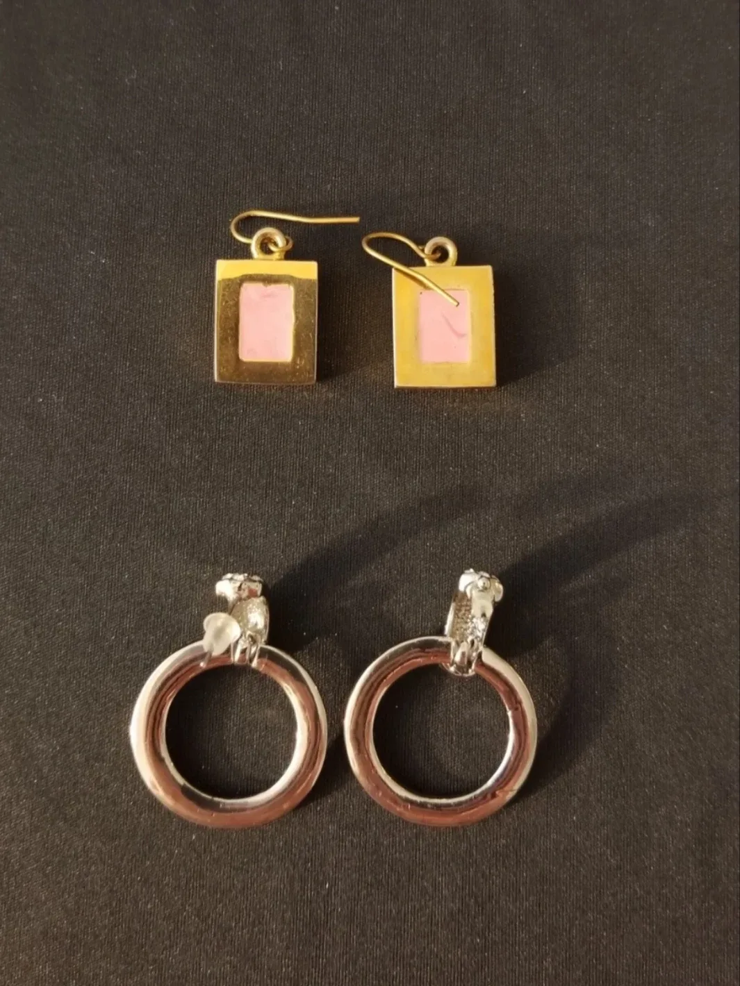 Silver,Pink and Hoop style Earrings image indicator(7)
