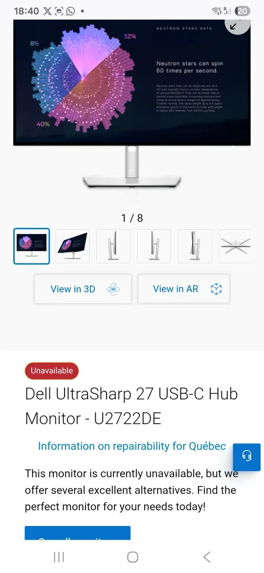 Dell UltraSharp 27" USB-C Hub Monitor - U2722DE image indicator(3)